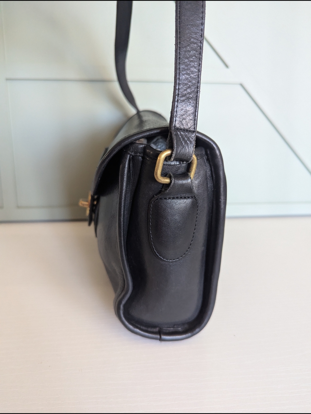 Coach Black Leather Crossbody with Gold Turn-Lock - Picture 5 of 11
